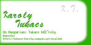 karoly tukacs business card